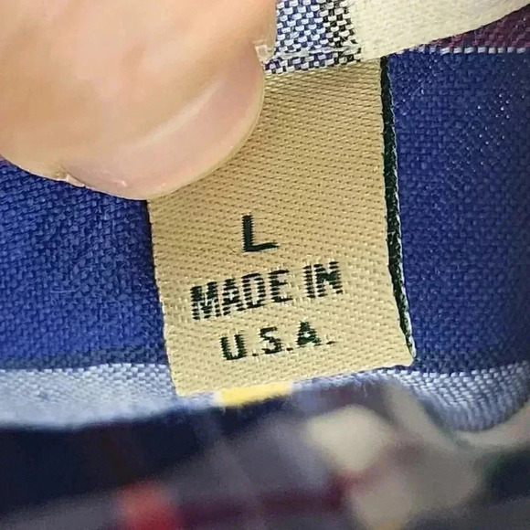 Vintage Gritmanbros. Made In USA Linen Blend Button Up Plaid Men's Short Sleeve - Picture 5 of 8